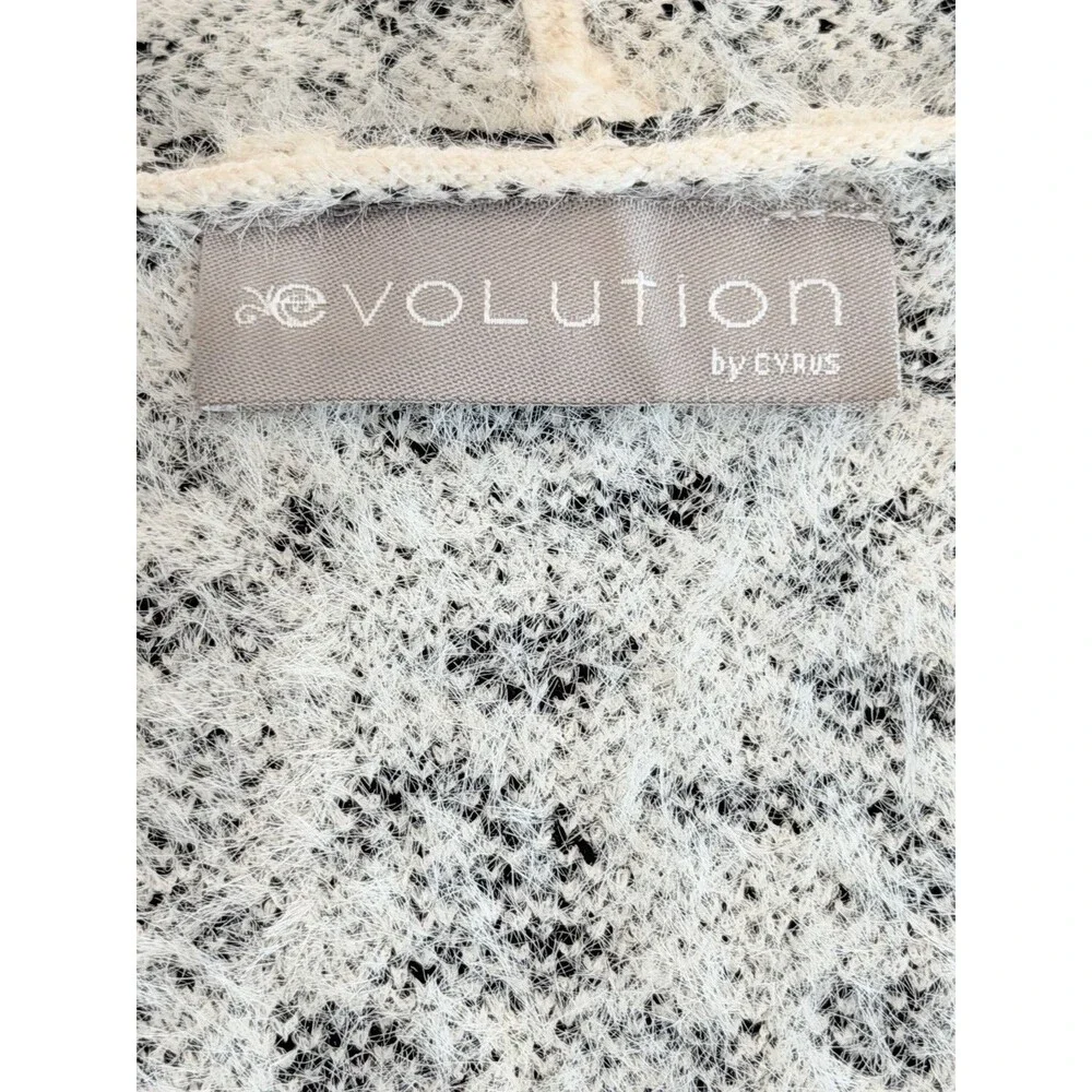 Evolution by Cyrus Fuzzy Leopard Print Open Cardigan Sweater Womens Small